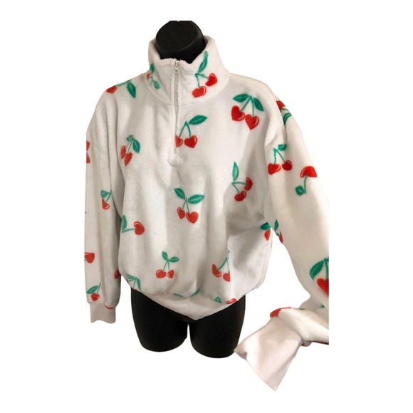 Cherry Print Fleece Pullover - Picture 2 of 12